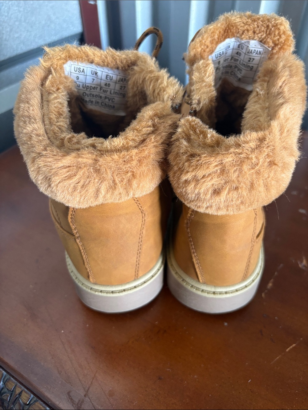 Women’s Tan Faux-Fur Lined Lace-Up Winter Boots - Picture 3 of 4